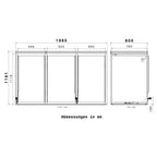 Metzler Mülltonnenbox | Freihändige Bedienung per Fußpedal | 3er | 240l | Stahl pulverbeschichtet | RAL 7016 Anthrazit