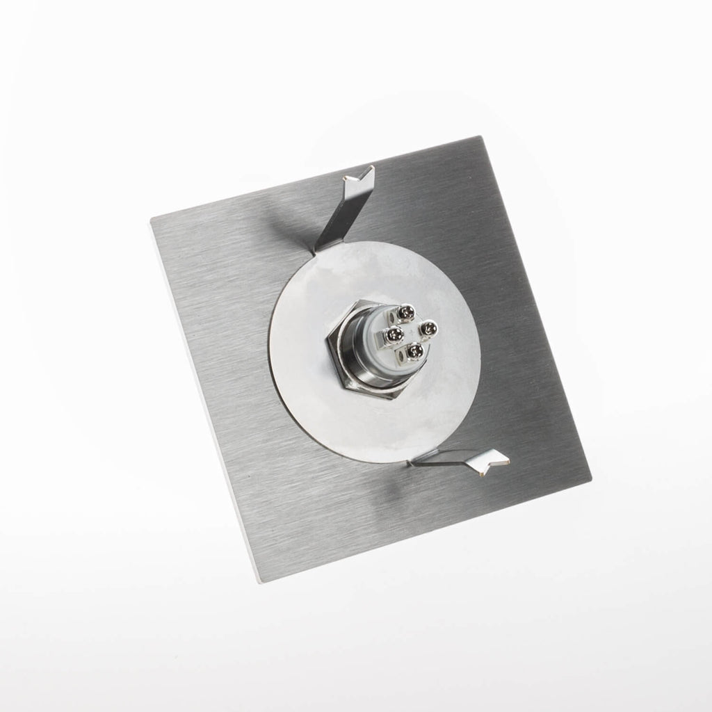 Qudaratische Edelstahl Türklingel RAL 9016 weiß