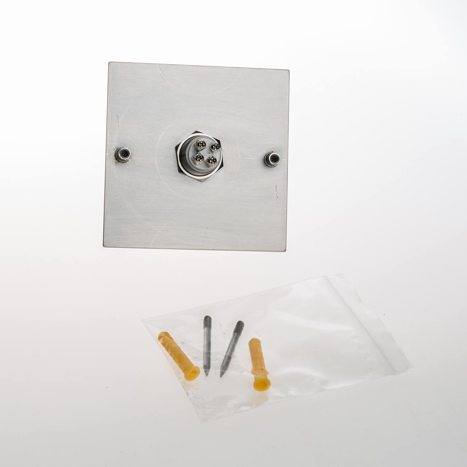 Qudaratische Edelstahl Türklingel RAL 9016 weiß