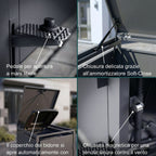 Metzler Mülltonnenbox | Freihändige Bedienung per Fußpedal | 2er | 240l | Stahl pulverbeschichtet | RAL 7016 Anthrazit