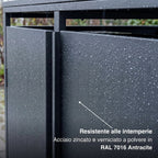 Metzler Mülltonnenbox | Freihändige Bedienung per Fußpedal | 1er | 240l | Stahl pulverbeschichtet | RAL 7016 Anthrazit