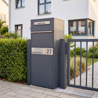 Metzler Paketbox mit Briefkasten | Entnahme auf der Rückseite | personalisiert mit Gravur | Zivo 2