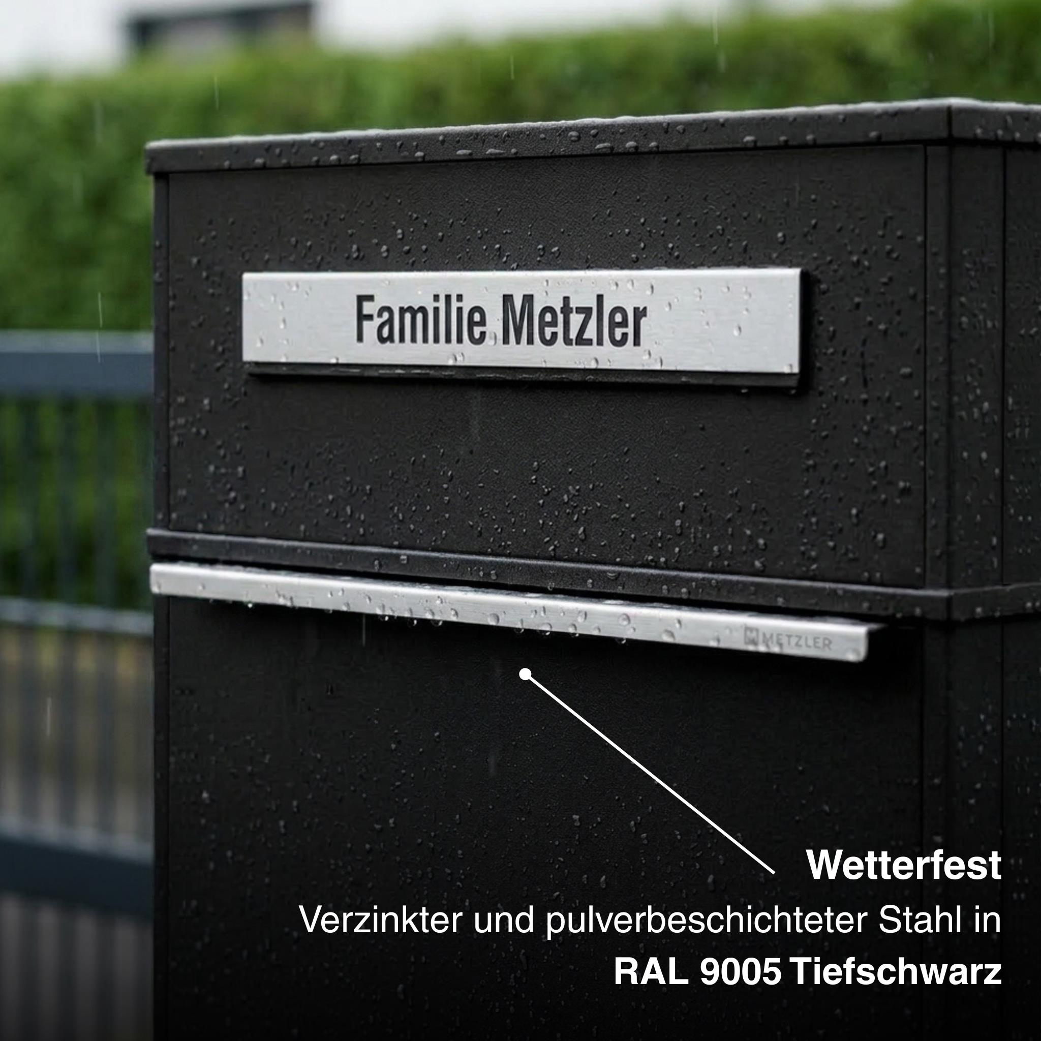 Metzler Paketbox mit Briefkasten | Entnahme auf der Rückseite | personalisiert mit Gravur | Zivo 2