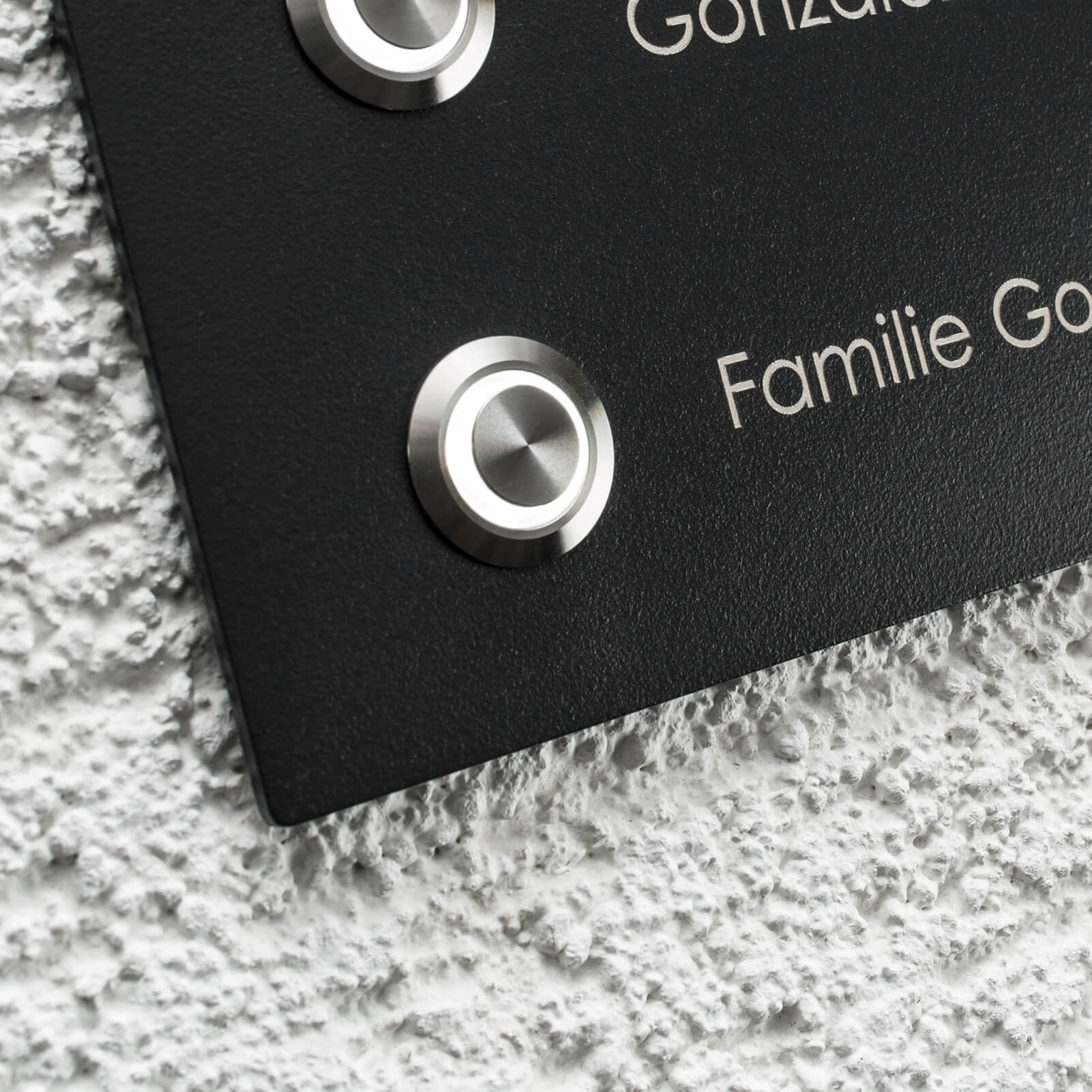 Metzler Türklingel Zweifamilienhaus Anthrazit Gravur + LED-Taster | Stella M2