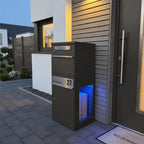 Metzler Paketbox mit Briefkasten | mit LED | seitliche Sichtfenster | personalisiert mit Gravur | Bispo 2
