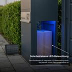 Metzler Paketbox mit Briefkasten | mit LED | seitliche Sichtfenster | personalisiert mit Gravur | Bispo 2
