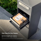 Metzler Paketbox mit Briefkasten | Entnahme auf der Rückseite | personalisiert mit Gravur | Zivo 2
