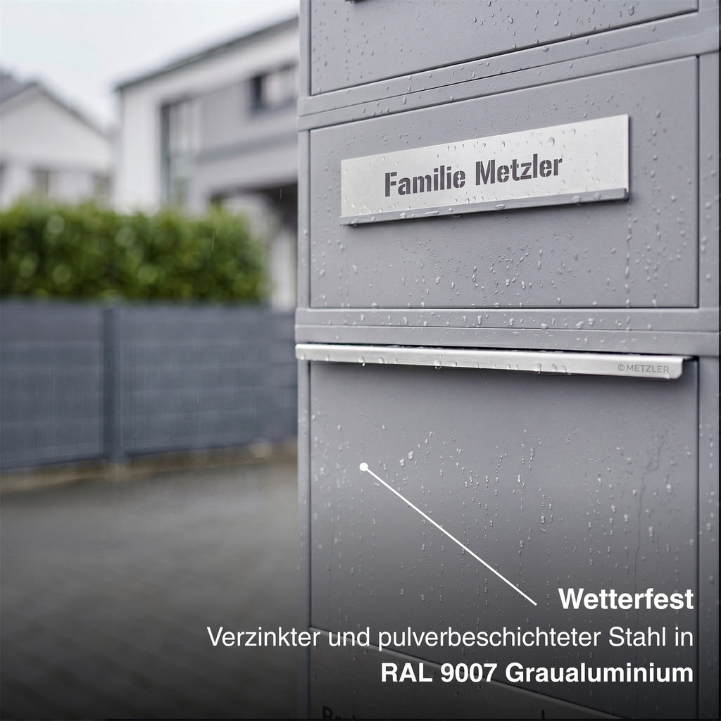 Metzler Paketbox mit Briefkasten | Entnahme auf der Rückseite | personalisiert mit Gravur | Zivo 2
