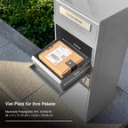 Metzler Paketbox mit Briefkasten | Entnahme auf der Rückseite | personalisiert mit Gravur | Zivo 2