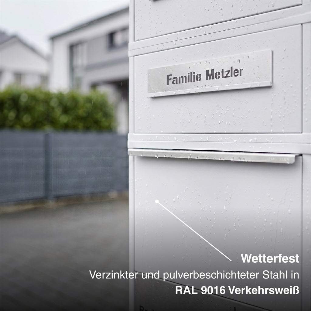 Metzler Paketbox mit Briefkasten | Entnahme auf der Rückseite | personalisiert mit Gravur | Zivo 2