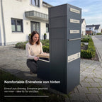 Metzler Paketbox mit Briefkasten | Entnahme auf der Rückseite | personalisiert mit Gravur | Zivo 2