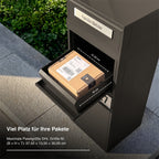 Metzler Paketbox mit Briefkasten | Entnahme auf der Rückseite | personalisiert mit Gravur | Zivo 2