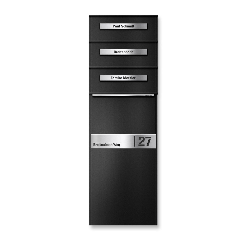 Metzler Paketbox mit Briefkasten | Entnahme auf der Rückseite | personalisiert mit Gravur | Zivo 2