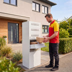 Metzler Paketbox mit Briefkasten | Entnahme auf der Rückseite | personalisiert mit Gravur | Zivo 2