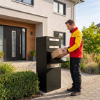 Metzler Paketbox mit Briefkasten | Entnahme auf der Rückseite | personalisiert mit Gravur | Zivo 2