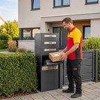 Metzler Paketbox mit Briefkasten | Entnahme auf der Rückseite | personalisiert mit Gravur | Zivo 2