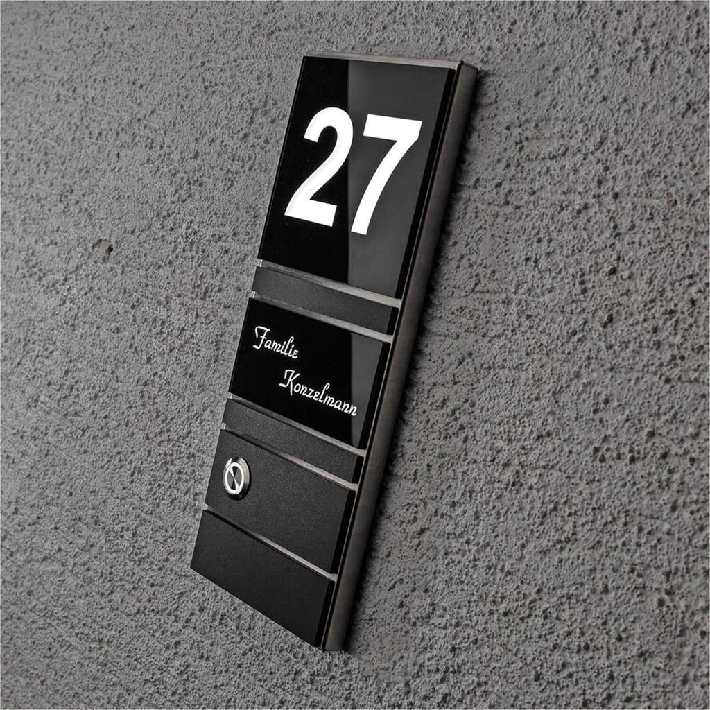 LED Türklingel aus Edelstahl Black-Edition schwarz