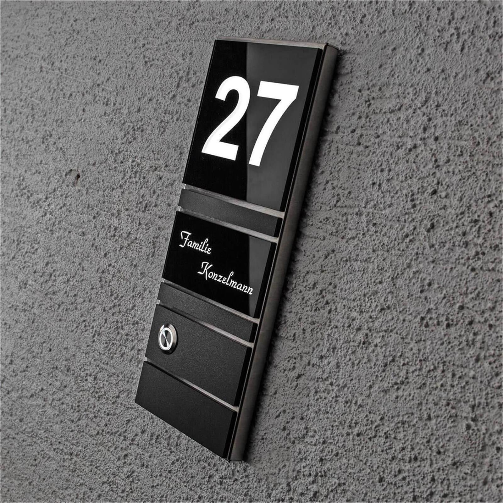 LED Türklingel aus Edelstahl Black-Edition schwarz