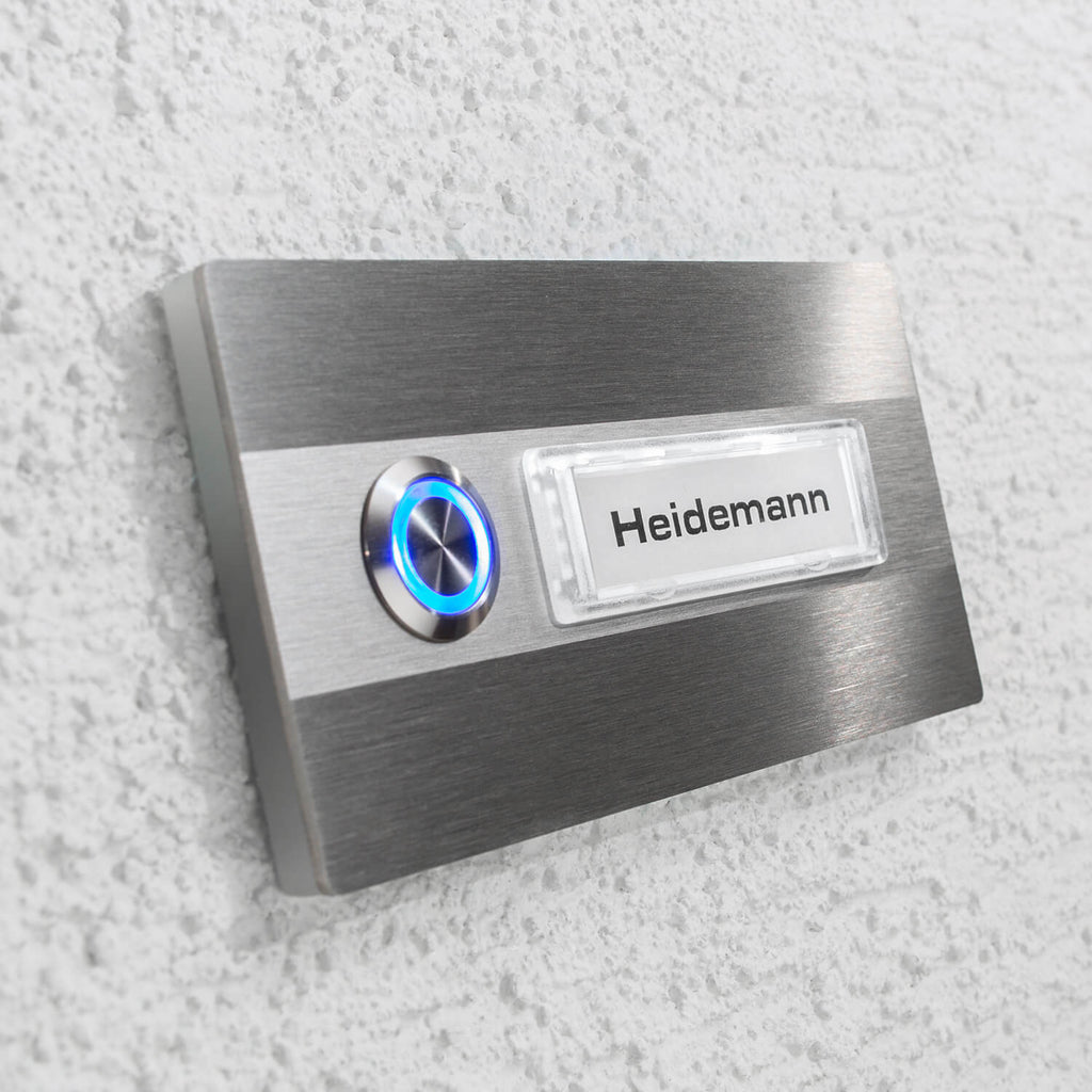 Kopie von LED Türklingel aus Edelstahl mit Namensschild von Renz