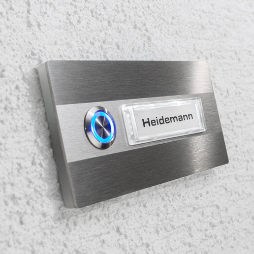 Kopie von LED Türklingel aus Edelstahl mit Namensschild von Renz