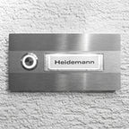 Kopie von LED Türklingel aus Edelstahl mit Namensschild von Renz