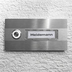 Kopie von LED Türklingel aus Edelstahl mit Namensschild von Renz
