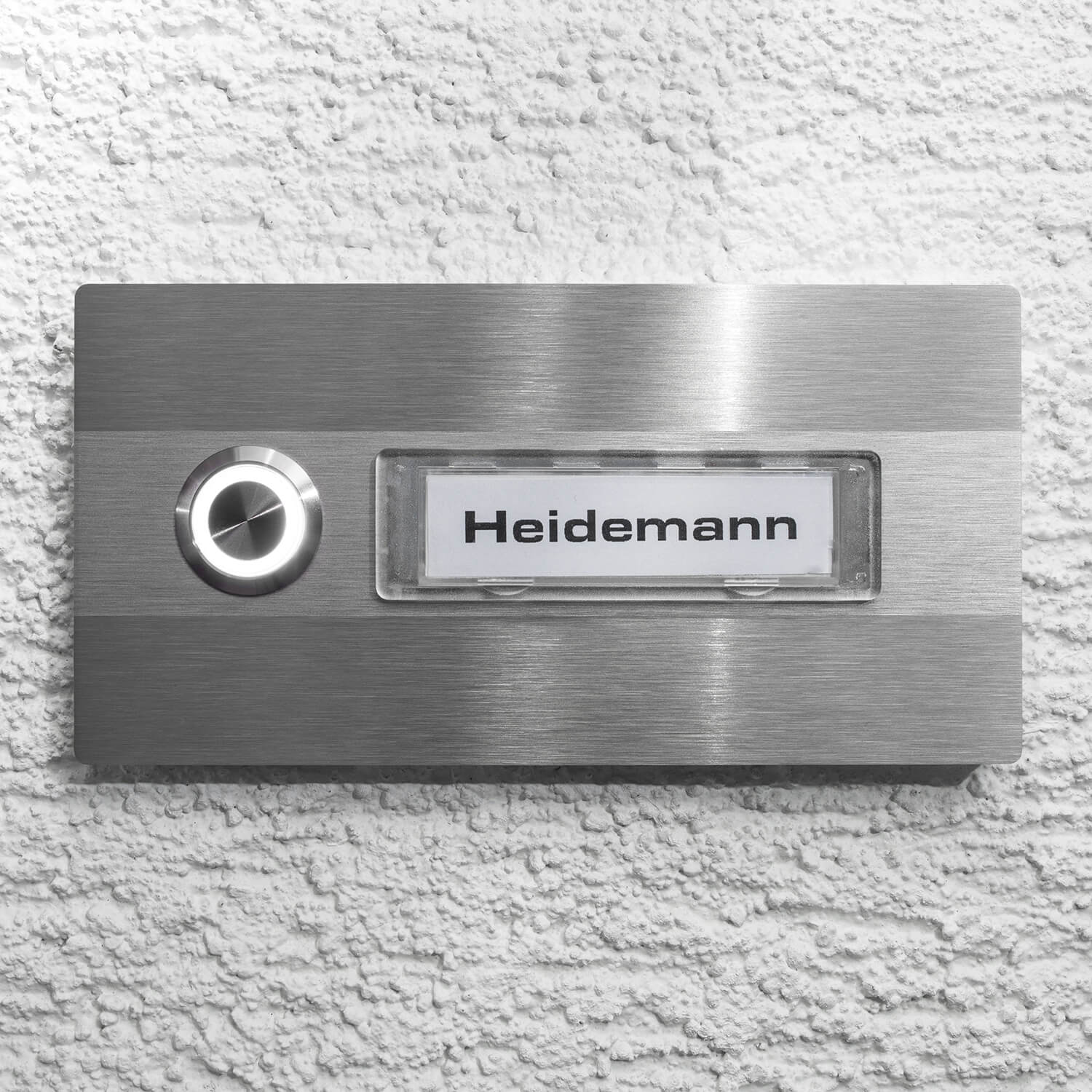 Kopie von LED Türklingel aus Edelstahl mit Namensschild von Renz