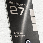 Metzler Design Klingelschild Edelstahl Schwarz Gravur | Talos