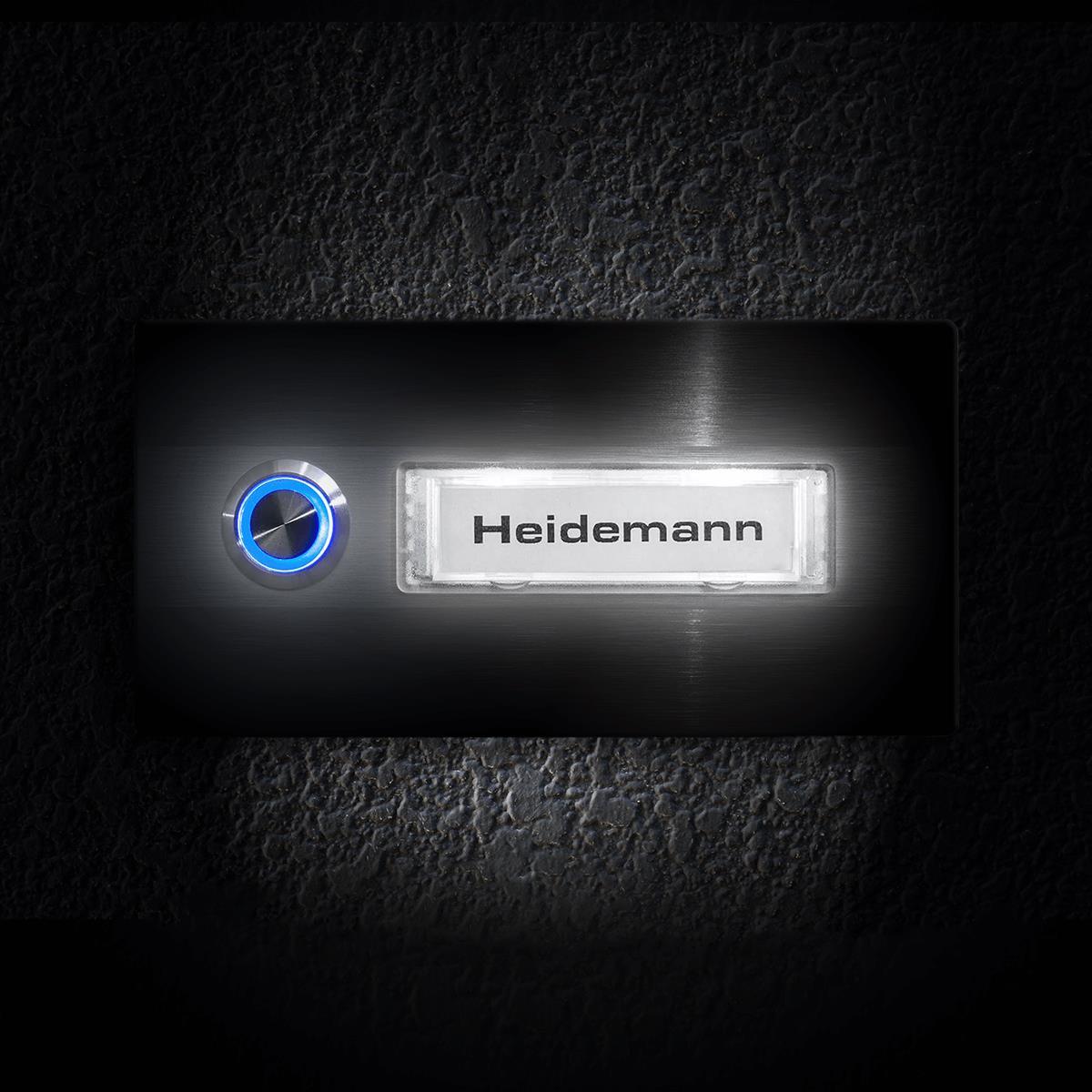 Kopie von LED Türklingel aus Edelstahl mit Namensschild von Renz