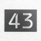 3D Hausnummernschild Anthrazit Edelstahl-Schild