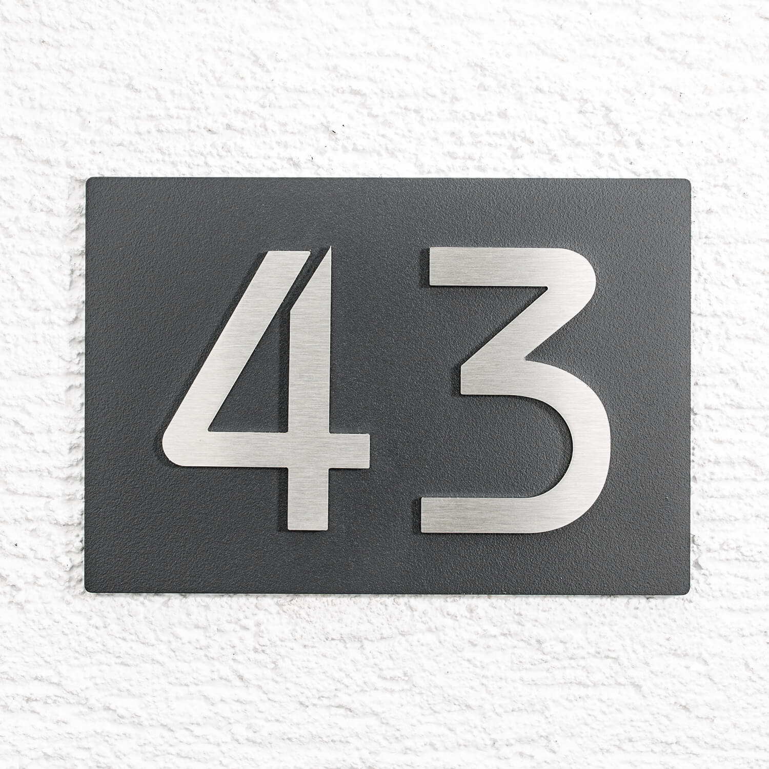 3D Hausnummernschild Anthrazit Edelstahl-Schild
