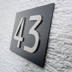 3D Hausnummernschild Anthrazit Edelstahl-Schild