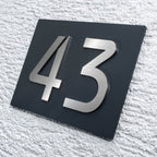 3D Hausnummernschild Anthrazit Edelstahl-Schild
