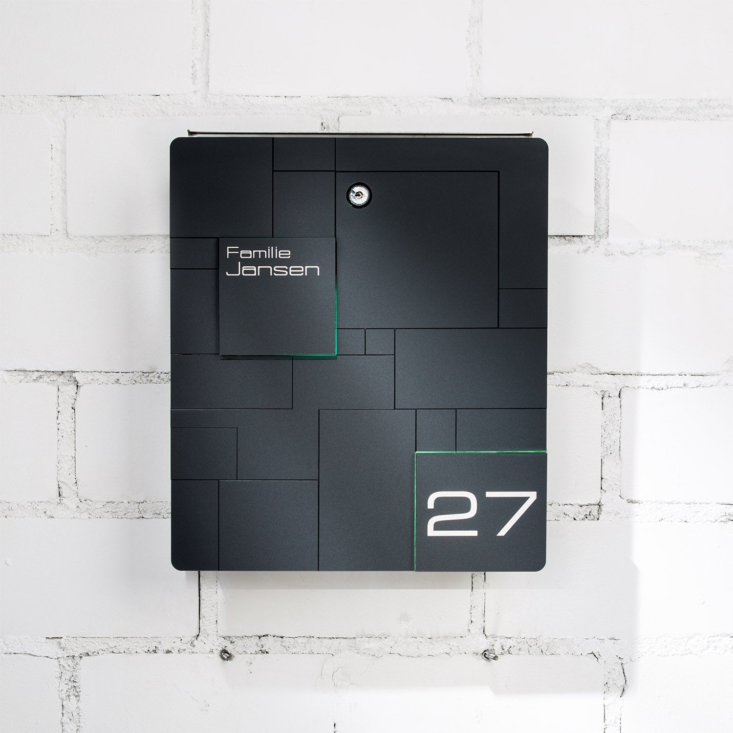 Metzler Briefkasten Anthrazit Edelstahl V4A Gravur optional | 02