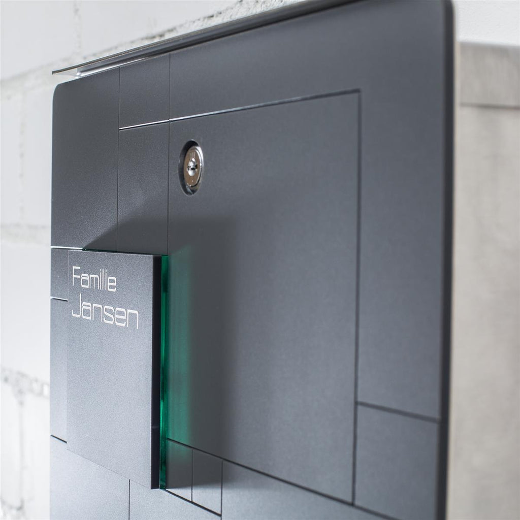 Metzler Standbriefkasten Anthrazit Edelstahl Gravur optional | 02