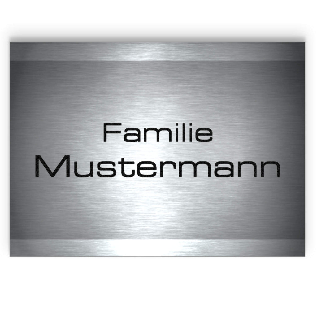 Namensschild mit Gravur aus Edelstahl 110x80mm