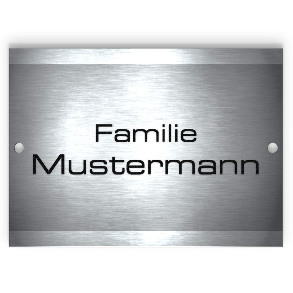 Namensschild mit Gravur aus Edelstahl 110x80mm