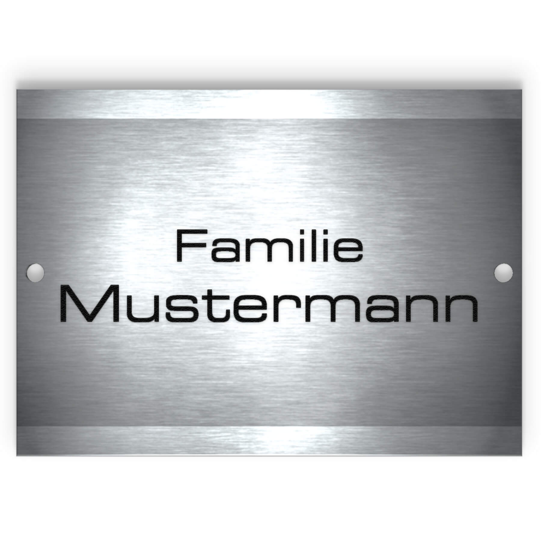 Namensschild mit Gravur aus Edelstahl 110x80mm