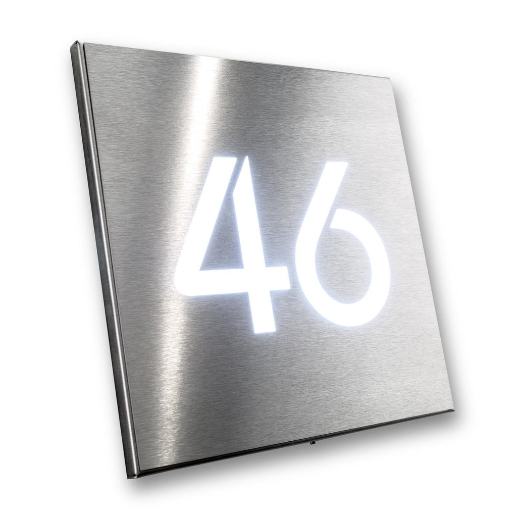 LED- Hausnummernschild aus Edelstahl