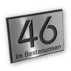Hausnummernschild aus Schiefer & Edelstahl mit Lasergravur