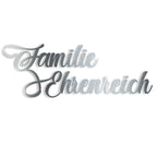 Design-Namensschriftzug aus Edelstahl