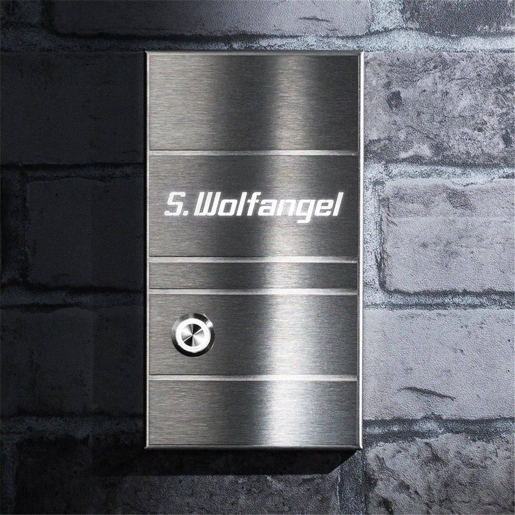 Massive Edelstahl Türklingel von Metzler-Trade®