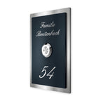 Metzler Klingelschild Edelstahl Anthrazit Gravur + LED-Taster | Decker