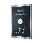 Metzler Klingelschild Edelstahl Anthrazit Gravur + LED-Taster | Decker