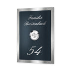 Metzler Klingelschild Edelstahl Anthrazit Gravur + LED-Taster | Decker