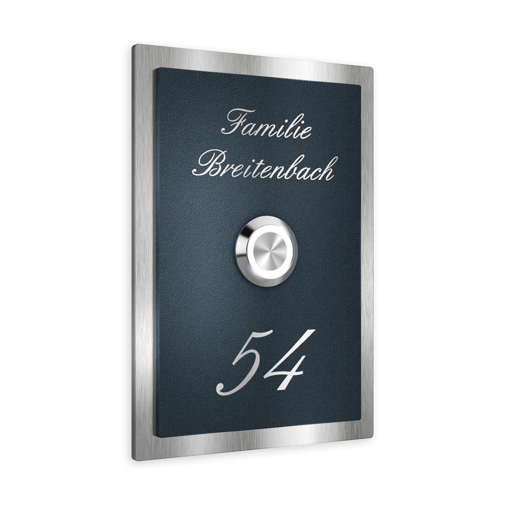 Metzler Klingelschild Edelstahl Anthrazit Gravur + LED-Taster | Decker