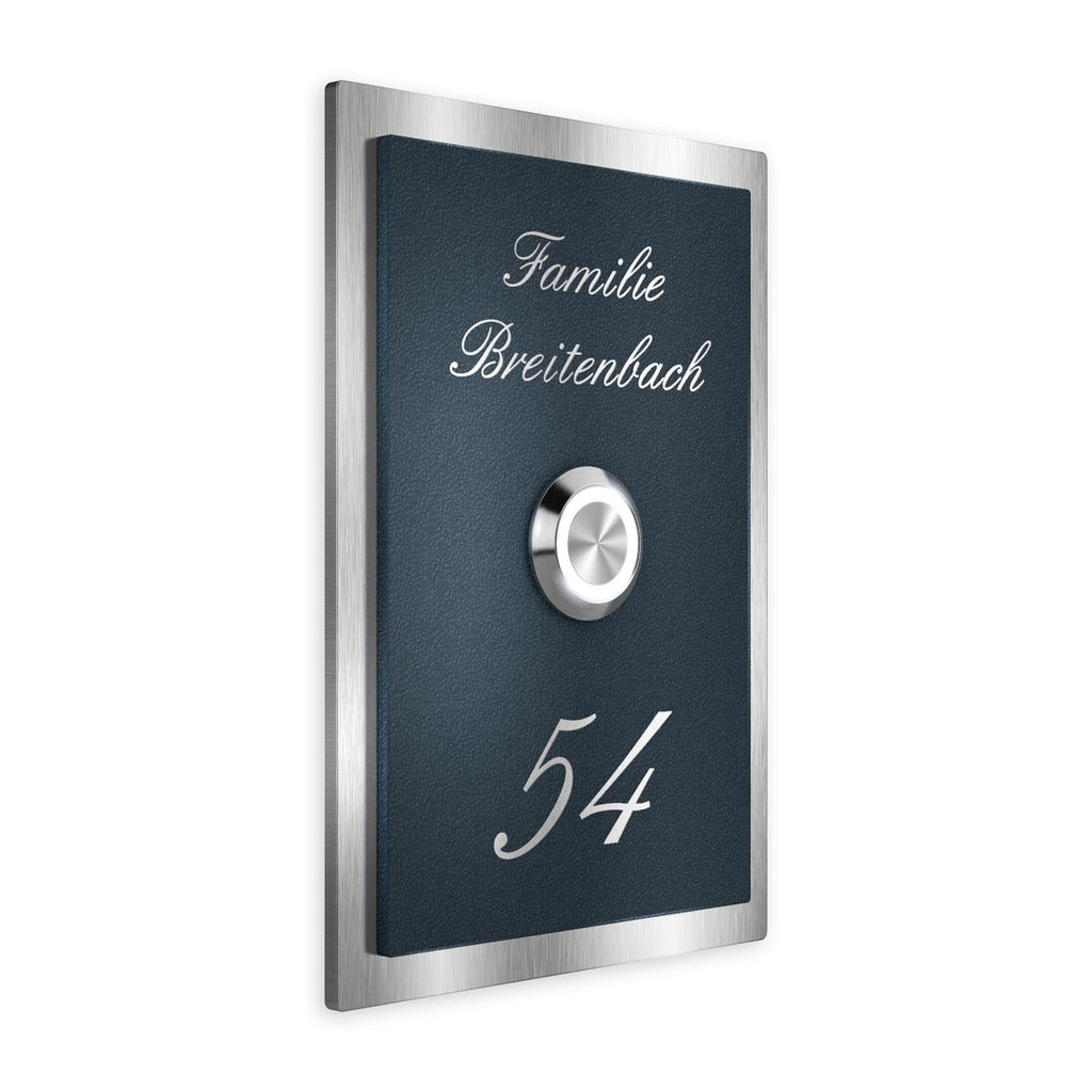 Metzler Klingelschild Edelstahl Anthrazit Gravur + LED-Taster | Decker