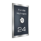 Metzler Klingelschild Edelstahl Anthrazit Gravur + LED-Taster | Decker