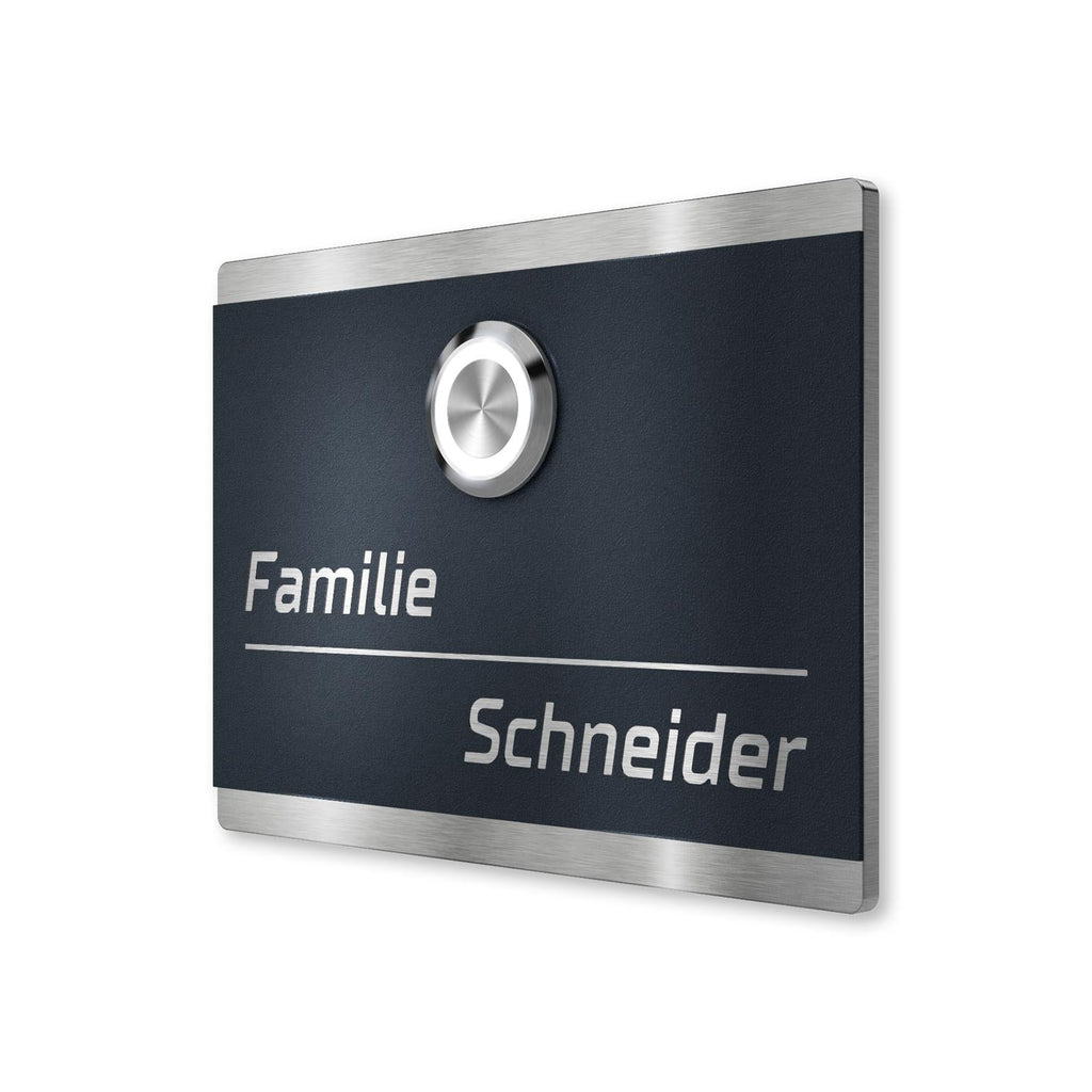Anthrazit LED-Türklingel Haustürklingel aus Edelstahl