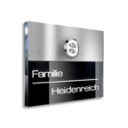 Metzler Türklingel Edelstahl mit 3D-Namensgravur + LED-Taster optional | Sena